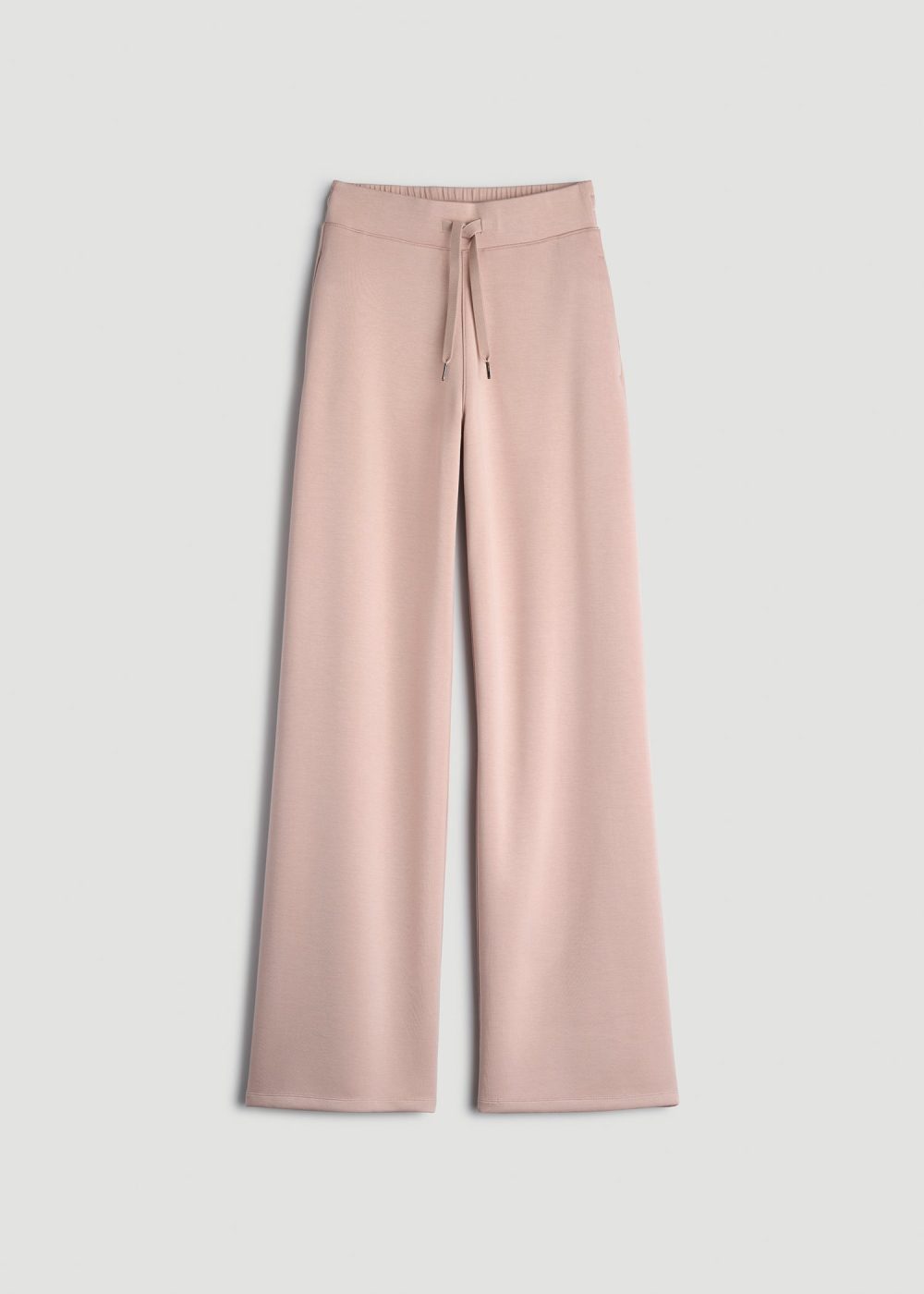 Pull-On Tie Waist Wide Leg Pants for Tall Women in Desert Rose - Image 6
